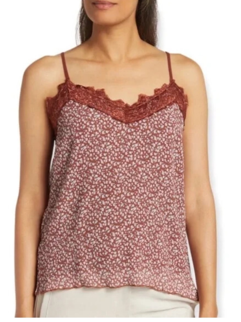 New Medium Everleigh Brown Floral Cami Tank Top